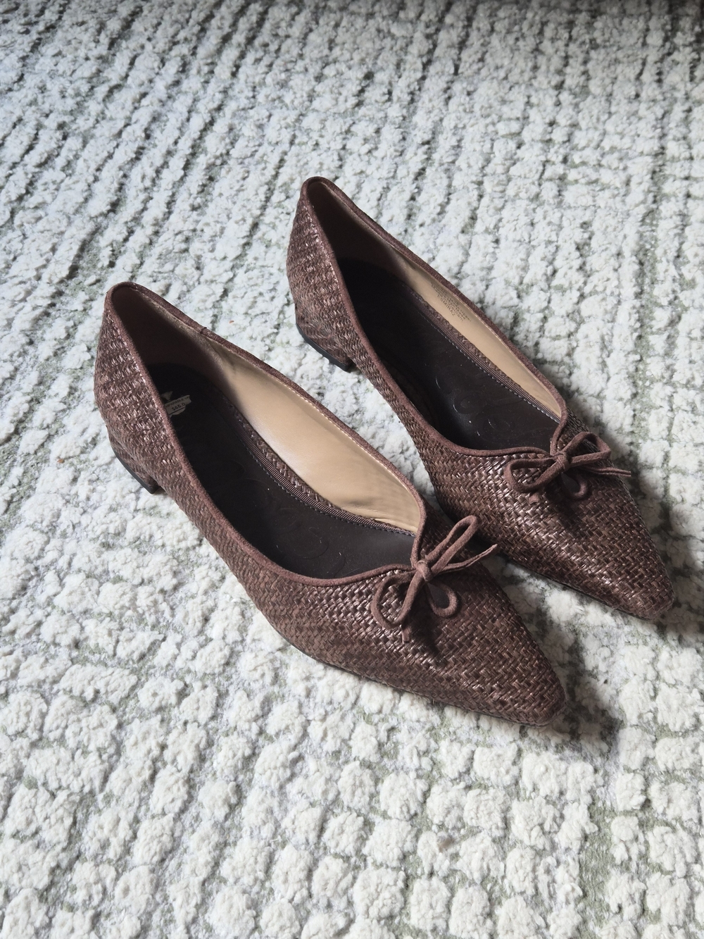 Sam Edelman Women’s Pointed Toe Brown Woven Ballet Flats Size 7.5